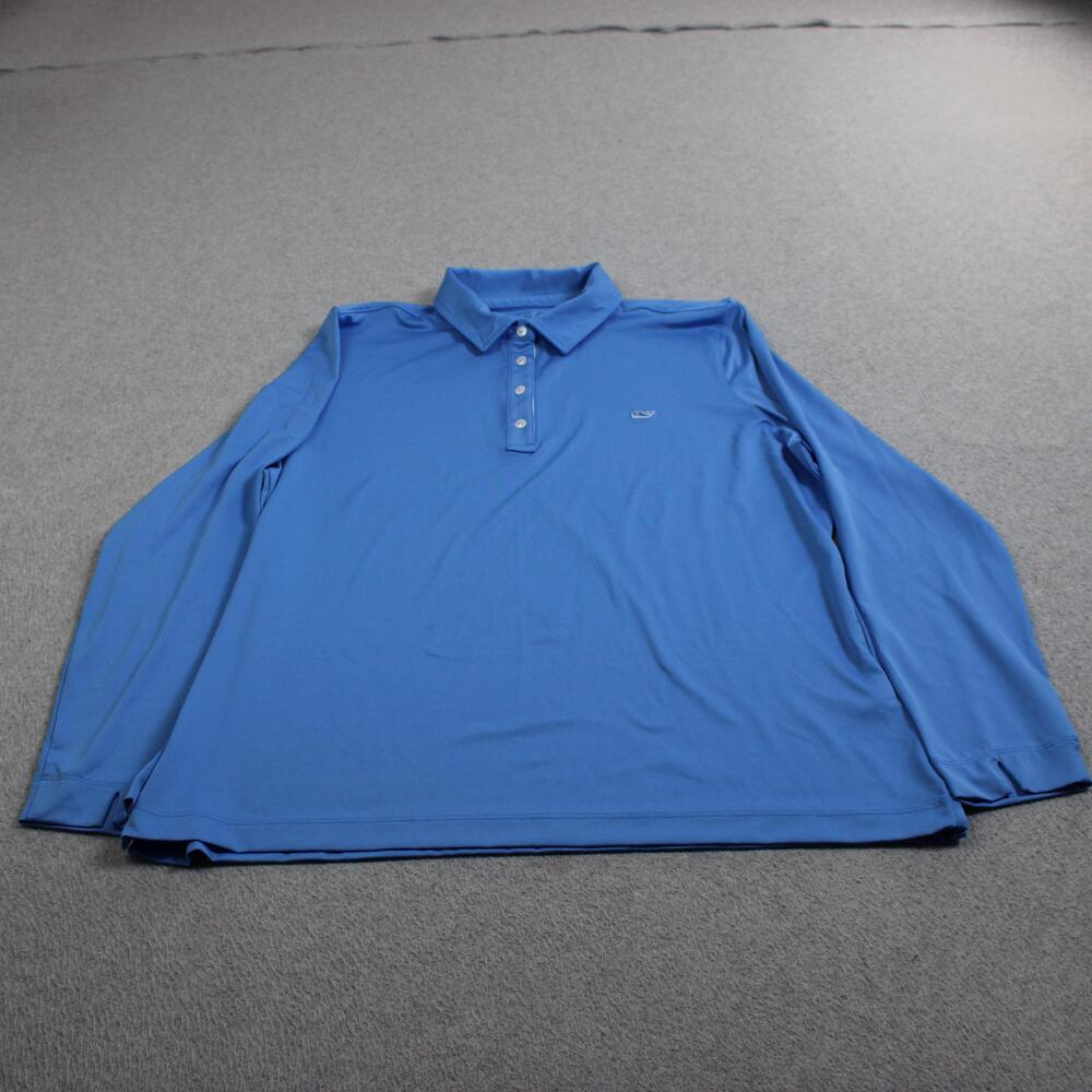 Vineyard Vines Polo Shirt Mens XL Blue Long Sleeve Performance Golf Outdoors